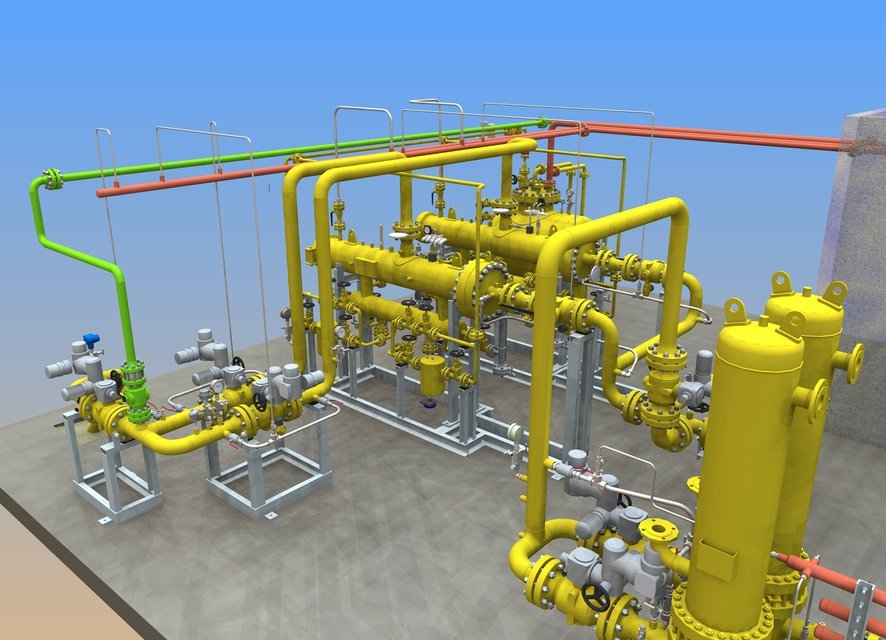 Structure de tuyauterie industrielle réalisée par Giga Steel pour construction métallique .