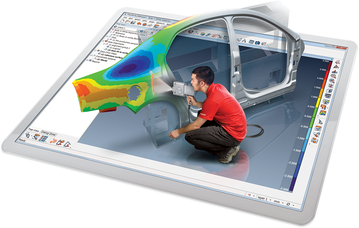 Représentation pour un technicien utilisant des logiciels de CAO pour la métrologie 3D